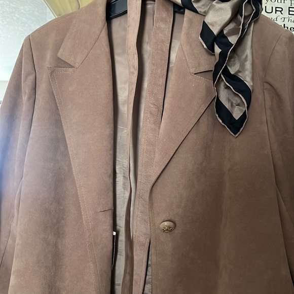 Amazing ULTRA SUEDE AMHERST COLLECTION Tan Long Duster Jacket - Picture 9 of 10